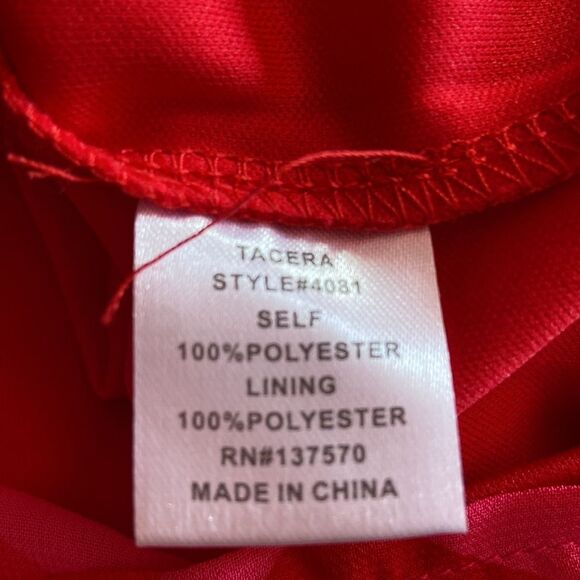 Tacera Pink Red Chevron Tank Dress w/ Sheer Overlay Women’s Size Large - Picture 4 of 4